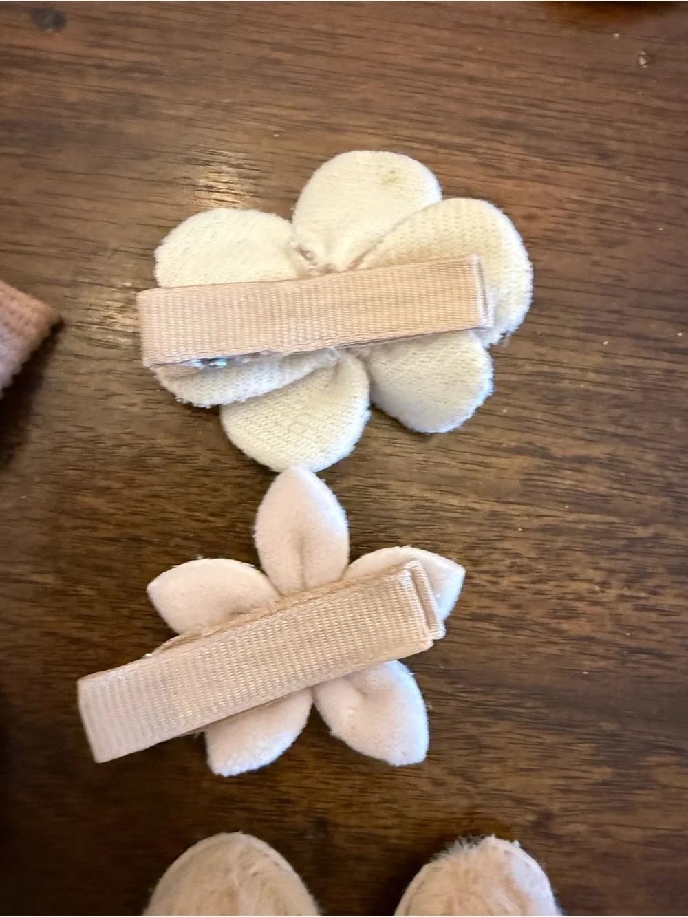 Neutral Beige & Cream Kids Hair Bow and Clip Set